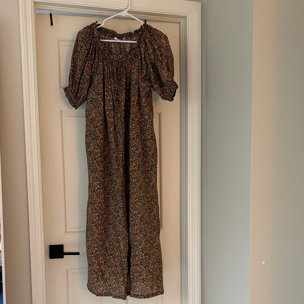 Doen Brown Floral Maxi Dress